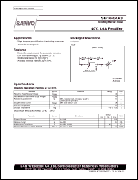 SB10-04A3 datasheet: Schottky barrier diode, 40V/1A rectifier SB10-04A3