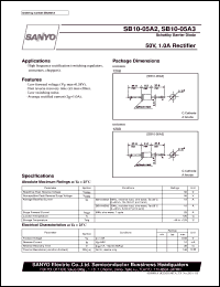 SB10-05A2 datasheet: Schottky barrier diode, 50V/1A rectifier SB10-05A2
