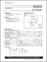SB10-05PCP datasheet: Schottky barrier diode, 50V/1A rectifier SB10-05PCP