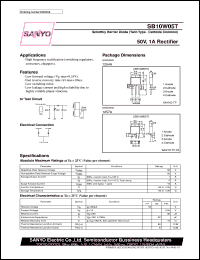 SB10W05T datasheet: Schottky barrier diode, 50V/1A rectifier SB10W05T
