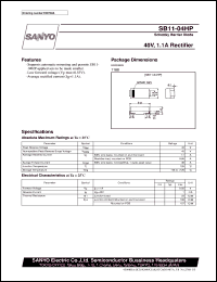 SB11-04HP datasheet: Schottky barrier diode, 40V/1,1A rectifier SB11-04HP