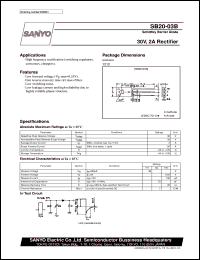 SB20-03B datasheet: Schottky barrier diode, 30V/2A rectifier SB20-03B