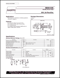 SB20-03E datasheet: Schottky barrier diode, 30V/2A rectifier SB20-03E
