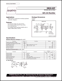 SB20-05F datasheet: Schottky barrier diode, 50V/2A rectifier SB20-05F