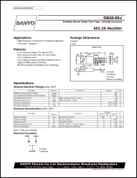 SB20-05J datasheet: Schottky barrier diode, 50V/2A rectifier SB20-05J