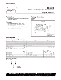 SB20-18 datasheet: Schottky barrier diode, 80V/2A rectifier SB20-18