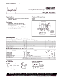 SB20W03P datasheet: Schottky barrier diode, 30V/2A rectifier SB20W03P