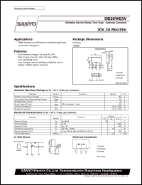 SB20W03V datasheet: Schottky barrier diode, 30V/2A rectifier SB20W03V