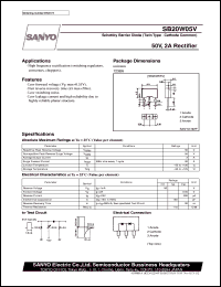 SB20W05V datasheet: Schottky barrier diode, 50V/2A rectifier SB20W05V