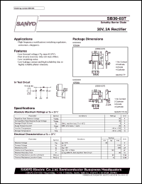 SB30-03T datasheet: Schottky barrier diode, 30V/3A rectifier SB30-03T