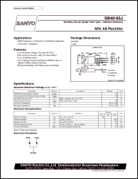 SB40-05J datasheet: Schottky barrier diode, 50V/4A rectifier SB40-05J