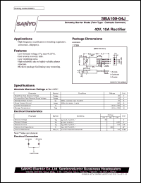 SB100-04J datasheet: Schottky barrier diode, 40V/10A rectifier SB100-04J