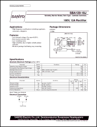 SBA120-18J datasheet: Schottky barrier diode, 180V/12A rectifier SBA120-18J