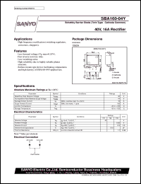 SBA160-04Y datasheet: Schottky barrier diode, 40V/16A rectifier SBA160-04Y