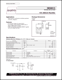 SBS001C datasheet: Schottky barrier diode, 15V/500mA rectifier SBS001C