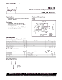 SB30-18 datasheet: Schottky barrier diode, 180V/3A rectifier SB30-18