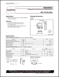 SB30W03V datasheet: Schottky barrier diode, 30V/3A rectifier SB30W03V