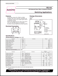 FC116 datasheet: NPN epitaxial planar silicon composite transistor, switching application FC116