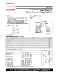 FC117 datasheet: PNP epitaxial planar silicon composite transistor, low-frequency general-purpose amp application FC117