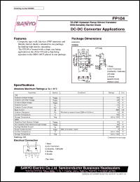 FP104 datasheet: PNP epitaxial planar silicon transistor + schottky barrier diode, DC-DC convertor application FP104