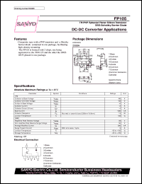 FP105 datasheet: PNP epitaxial planar silicon transistor + schottky barrier diode, DC-DC convertor application FP105