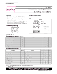 FC107 datasheet: PNP epitaxial planar silicon composite transistor, switching application FC107