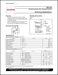 FC110 datasheet: NPN epitaxial planar silicon transistor, switching application FC110