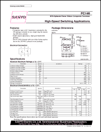 FC140 datasheet: NPN epitaxial planar silicon composite transistor, switching application FC140