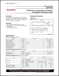 LB1740 datasheet: 8-channel, current-source output, darlington transistor array LB1740