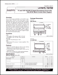 LA7567NM datasheet: TV and VCR VIF/SIF IF signal-processing circuit with PAL/NTSC multi-format audio support LA7567NM