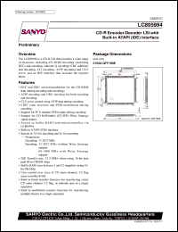 LC895994 datasheet: CD-R encoder/decoder LSI with built-in ATAPI (IDE) interface LC895994