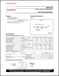 DFC15T datasheet: Silicon diffused junction diode, 1,5A power rectifier DFC15T