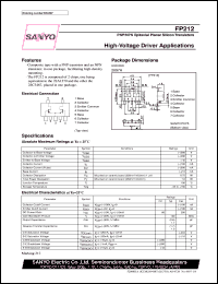 FP212 datasheet: NPN/PNP epitaxial planar silicon composite transistor, high-voltag driver application FP212