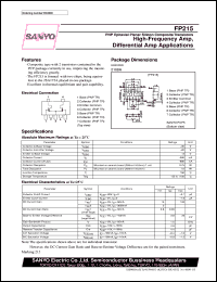 FP215 datasheet: PNP epitaxial planar silicon composite transistor, high-frequency amp, differential amp application FP215
