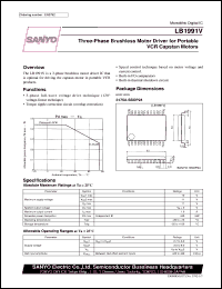 LB1991V datasheet: 3-phase brushless motor driver for portable VCR capstan motor LB1991V