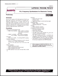 LC72121 datasheet: PLL frequency synthesizer for electronic tuning LC72121