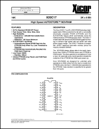 X20C17PI-45 datasheet: 16K (2K x 8bit) high-speed autostore NOVRAM X20C17PI-45