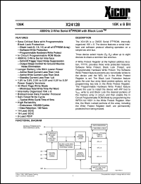 X24128S14I-1,8 datasheet: 128K (16K x 8bit) 400KHz 2-wire serial E2PROM with block lock X24128S14I-1,8