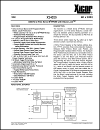 X24320V14I-1,8 datasheet: 32K (4K x 8bit) 400KHz 2-wire serial E2PROM with block lock X24320V14I-1,8