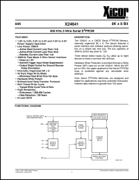 X24641S8-2,5 datasheet: 64K (8K x 8bit) 400KHz 2-wire serial E2PROM X24641S8-2,5