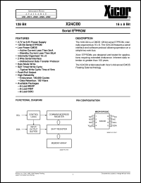 X24C00MI datasheet: 128bit (16 x 8bit) serial E2PROM X24C00MI