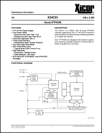 X24C01PM-3,5 datasheet: 1K (128 x 8bit) serial E2PROM X24C01PM-3,5