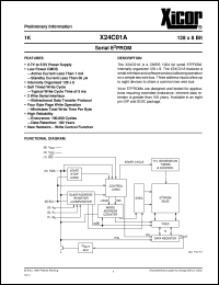 X24C01AP datasheet: 1K (128 x 8bit) serial E2PROM X24C01AP