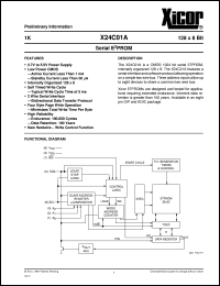 X24C01AP-3,5 datasheet: 1K (128 x 8bit) serial E2PROM X24C01AP-3,5
