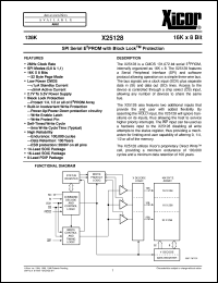 X25128P datasheet: 128K (16K x 8bit) SPI serial E2PROM with block lock protection X25128P