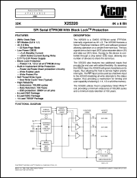 X25320V datasheet: 32K (4K x 8bit) SPI serial E2PROM with block lock protection X25320V