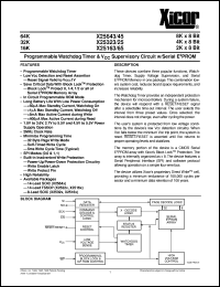 X25645S14 datasheet: Programmable watchdog timer & Vcc supervisory circuit w/serial E2PROM X25645S14