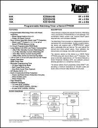 X25644S14 datasheet: Programmable watchdog timer w/serial E2PROM X25644S14