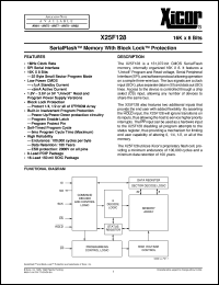 X25F128P-5 datasheet: 128K (16K x 8bit) SerialFlash memory with block lock protection X25F128P-5