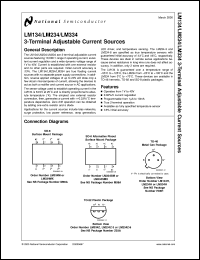 LM134H datasheet: 3-Terminal Adjustable Current Source LM134H